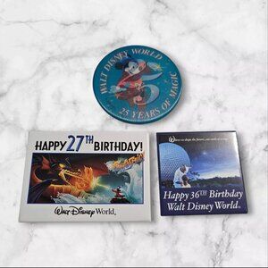 BUNDLE Walt Disney World Happy Birthday Pin 25, 27, 36 Pin Trading Collection